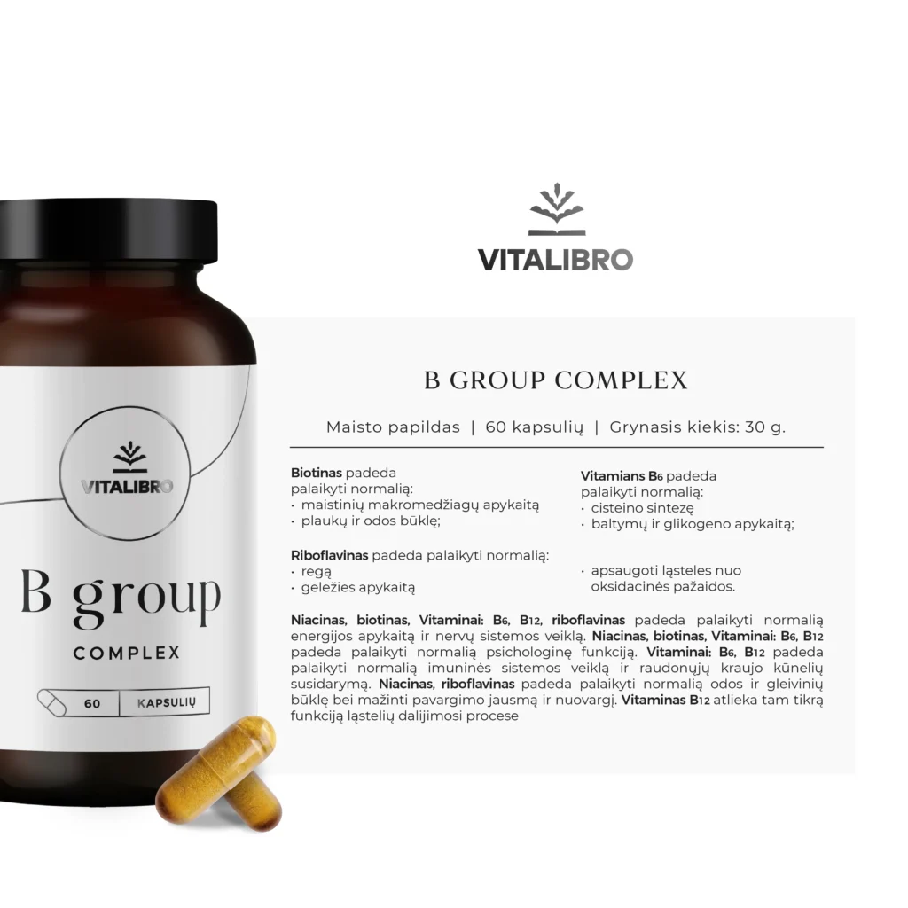 B grupės vitaminų kompleksas su cholinu ir inozitoliu