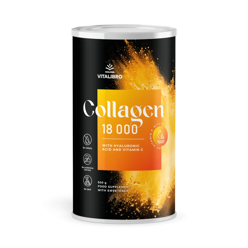 Hidrolizuotas kolagenas COLLAGEN 18 000, apelsinų skonio