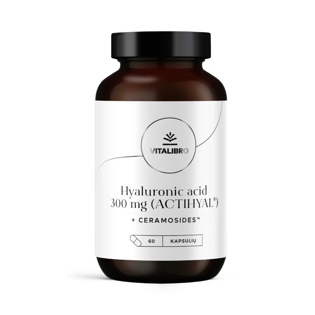 Hialurono rūgšties ir keramidų kompleksas odos drėgmei ir elastingumui