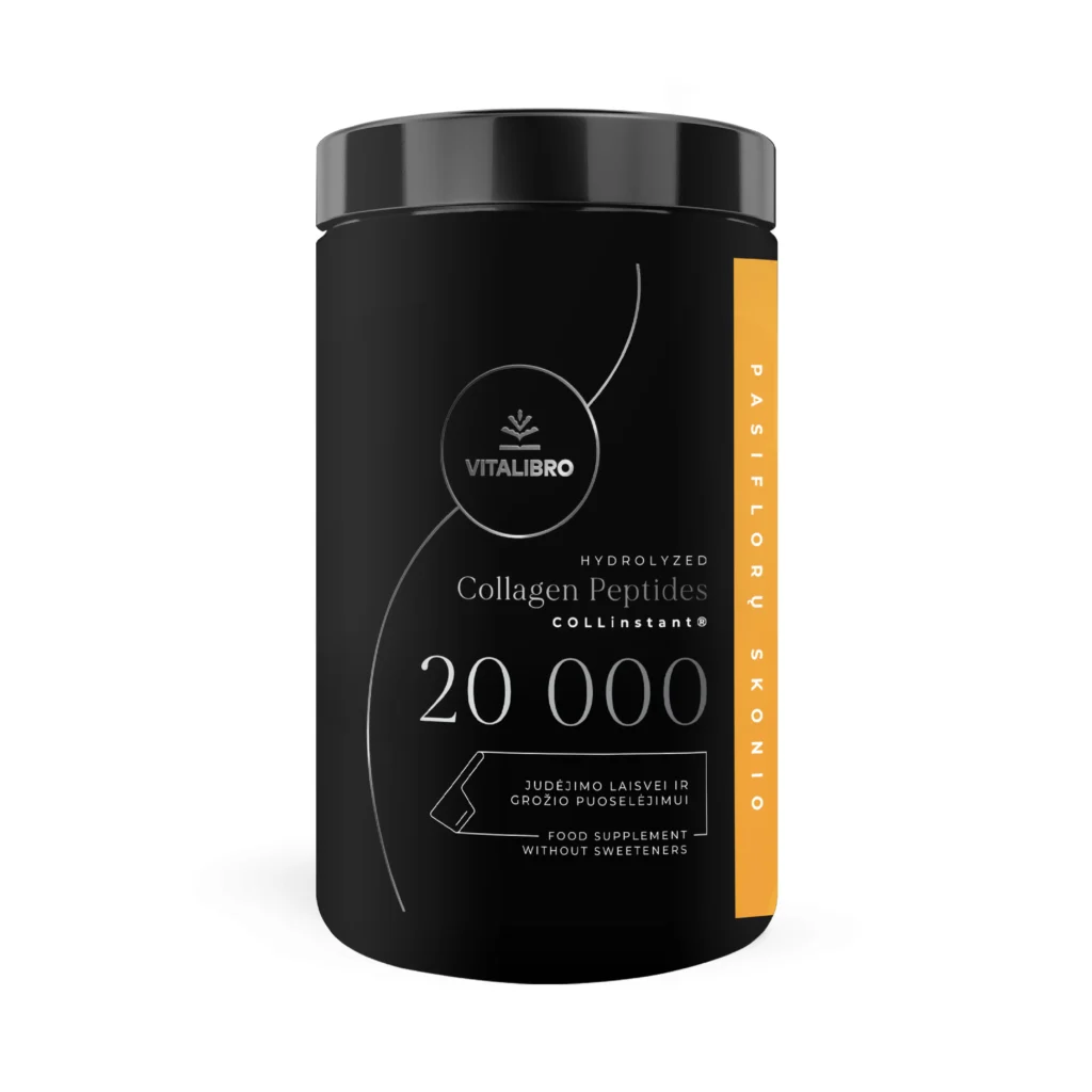 Hidrolizuotas kolagenas COLLAGEN 20 000, pasiflorų aromato