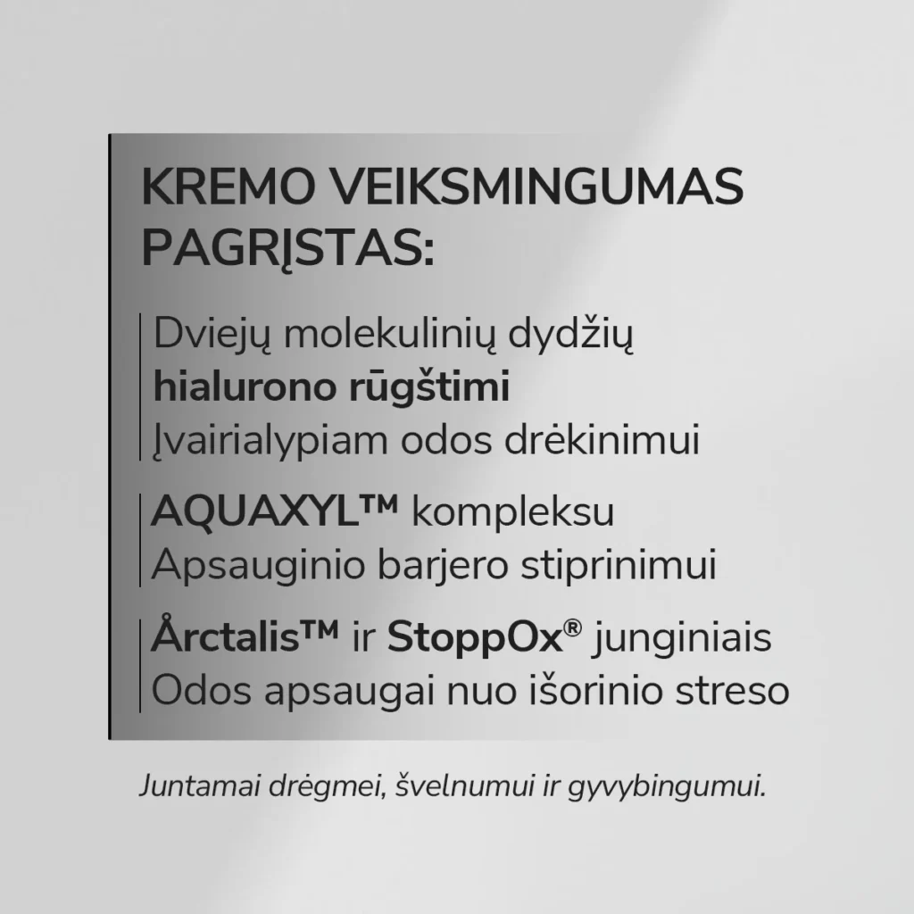 Intensyviai drėkinantis veido kremas su hialurono rūgštimi, 50 ml