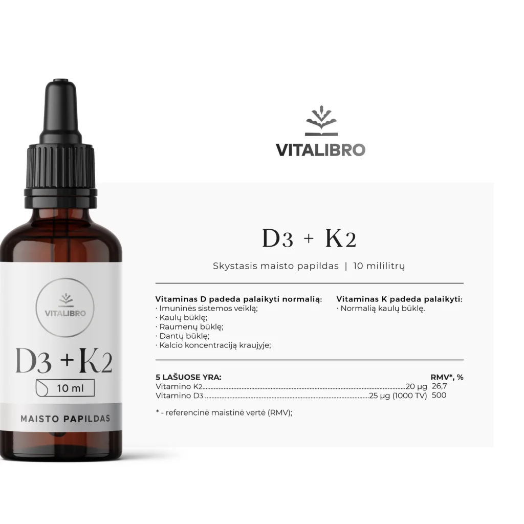 D3 + K2 vitaminų kompleksas vaikams