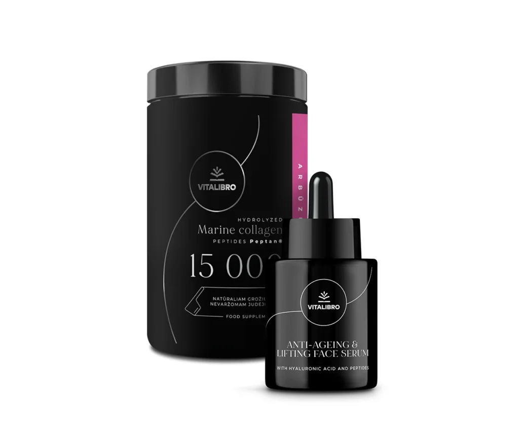 GROŽIO RINKINYS: veido serumas + COLLAGEN 15 000, arbūzinis