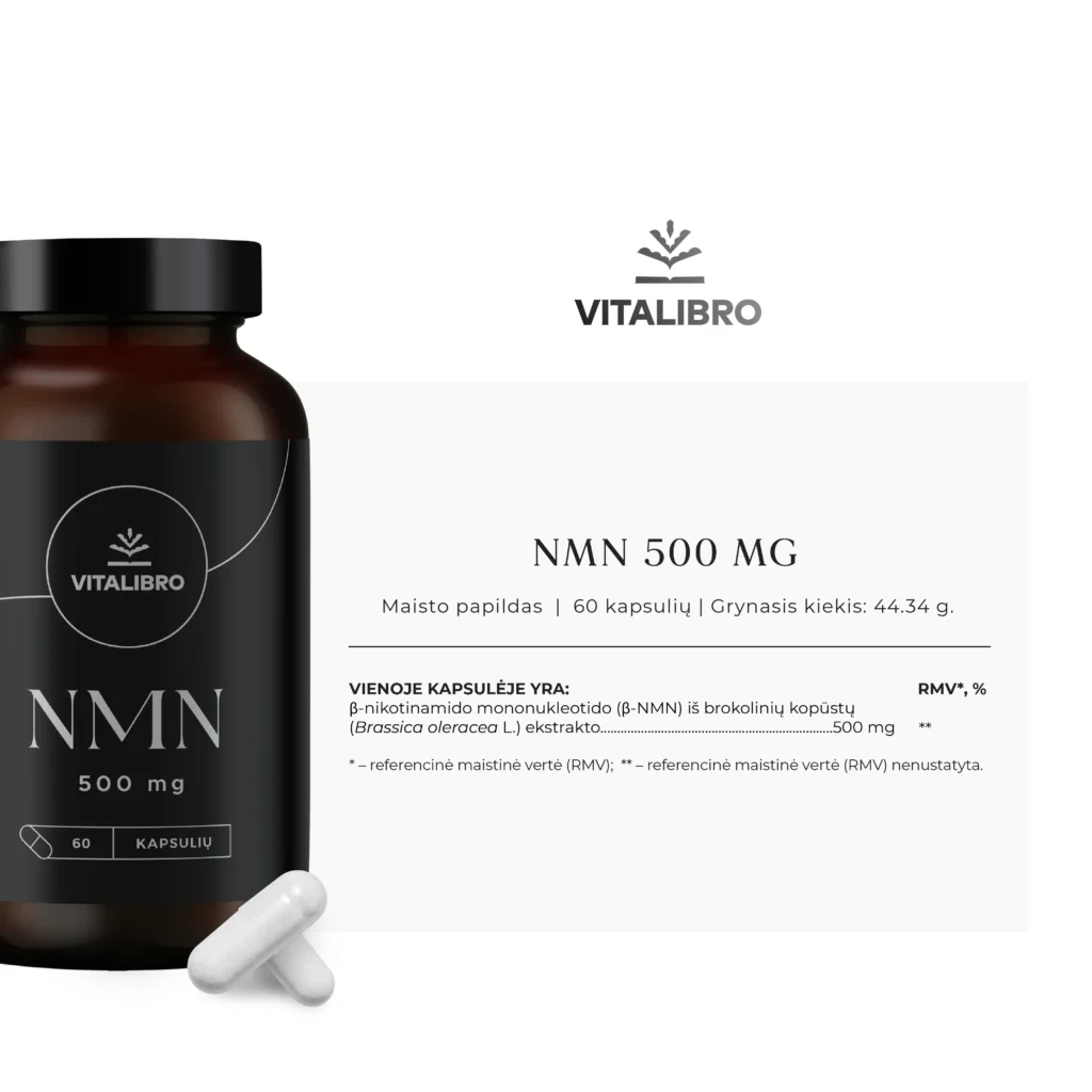 Koncentruotas NAD+ pirmtakas NMN 500 mg