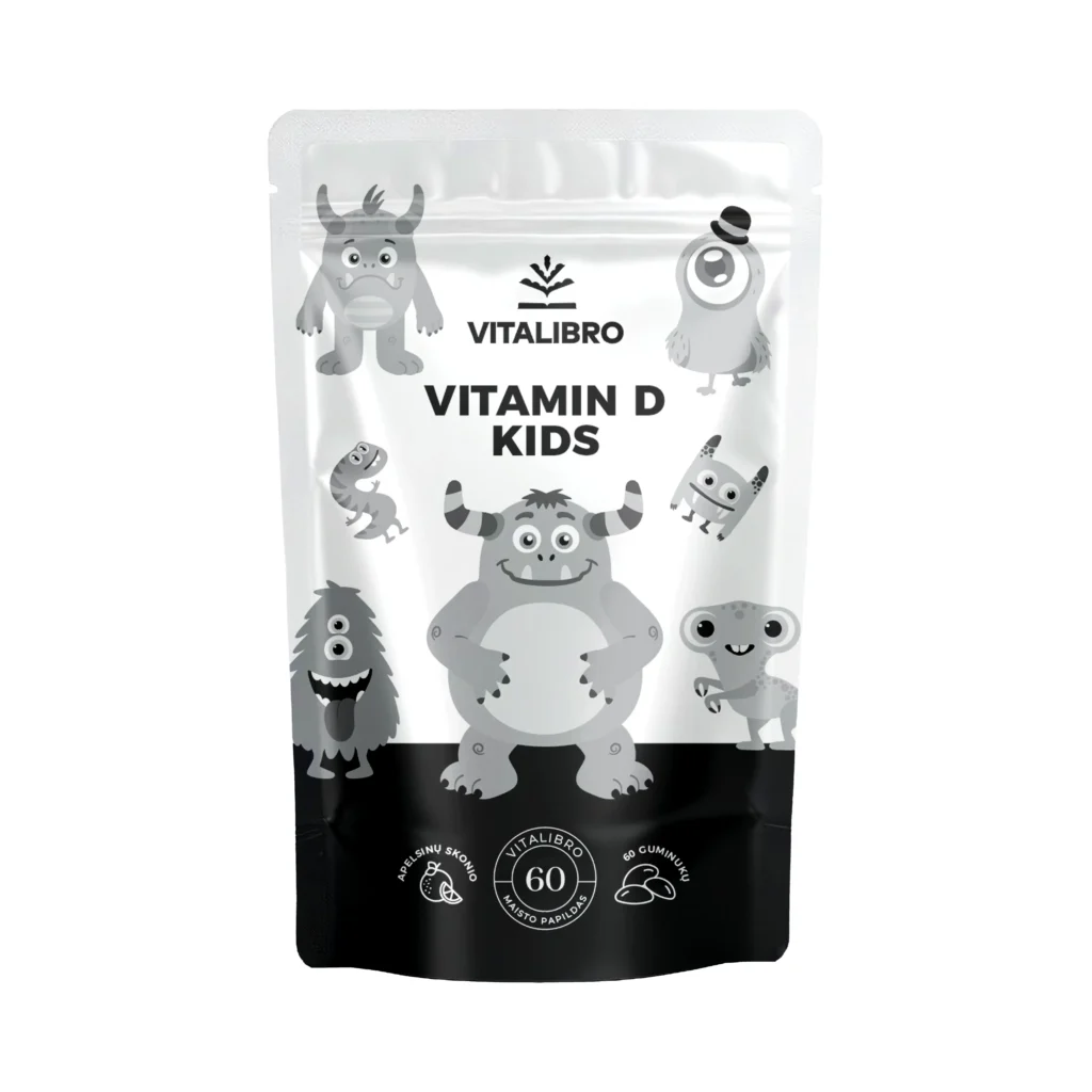 Vitamino D guminukai vaikams, apelsinų skonio